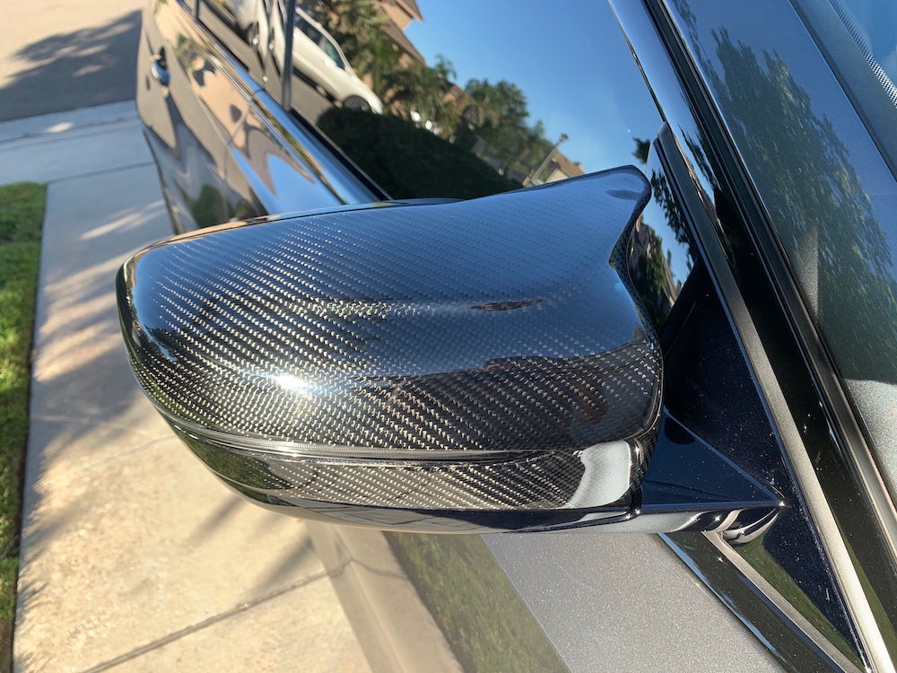 F80 Style Gloss Black Mirror Caps – Elevate Your G20's Street Presense