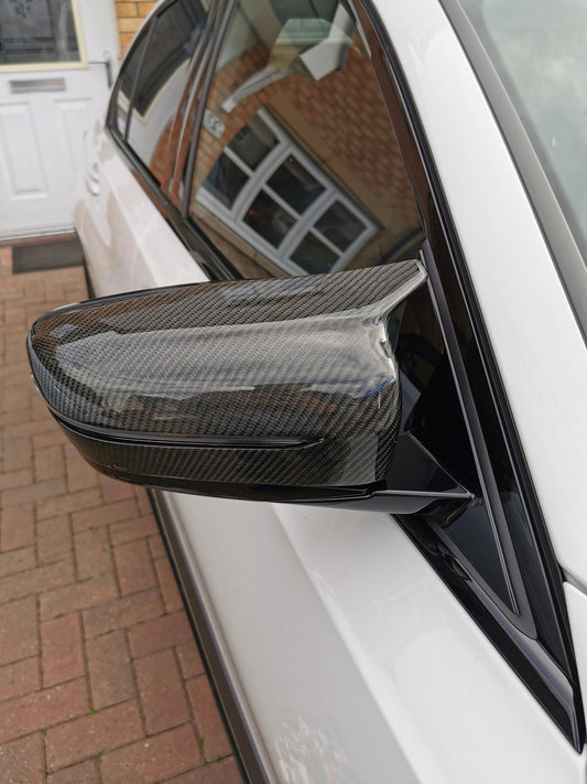 F80 Style Gloss Black Mirror Caps – Elevate Your G20's Street Presense