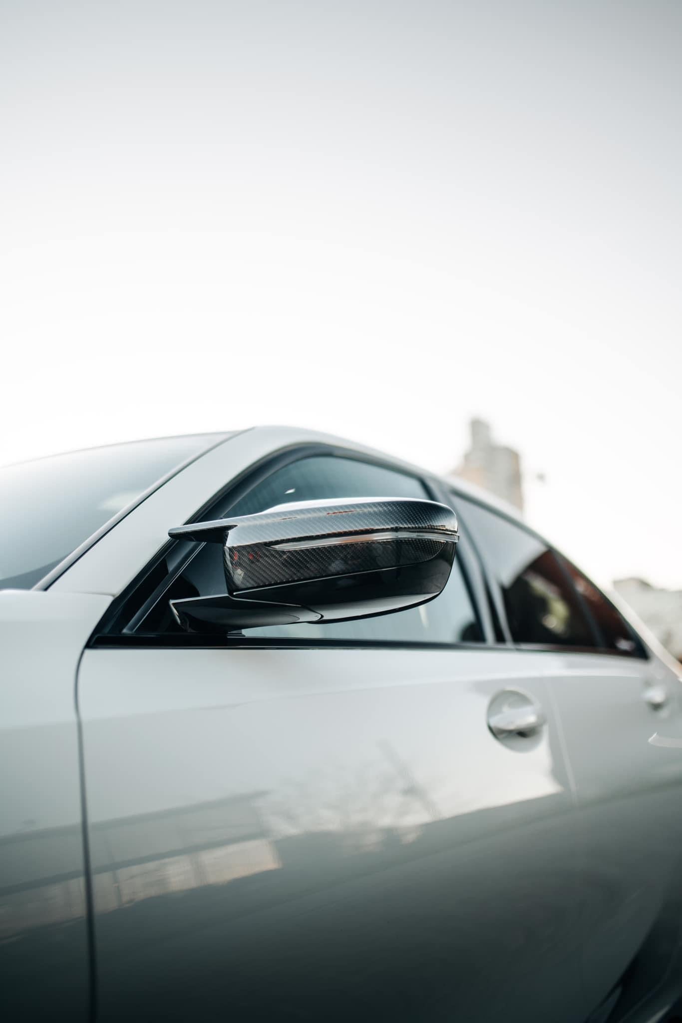 Carbon Fiber G80 M3 Style Mirror Cap [LH + RH Set] with FREE Pry Tool Included