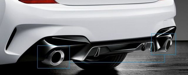 Genuine BMW G20 330i M Performance Exhaust Tips - Carbon Fiber & Titanium