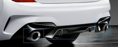 Genuine BMW G20 330i M Performance Exhaust Tips - Carbon Fiber & Titanium