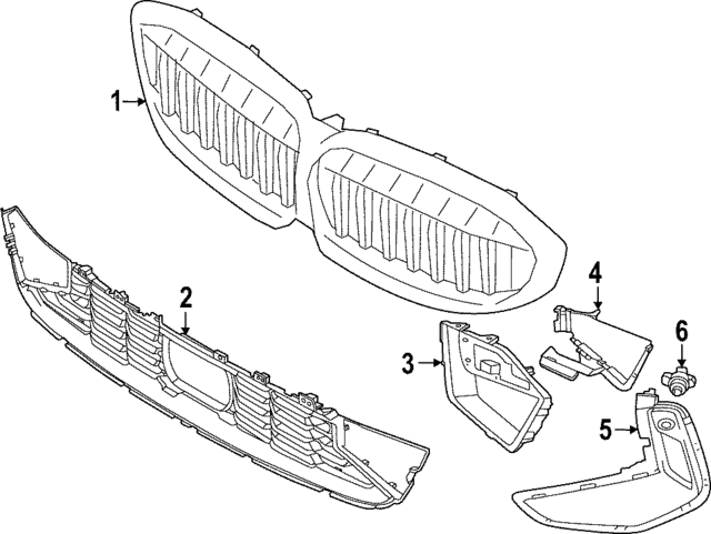 Genuine BMW LCI M340i Single Slat Kidney Grille - Shadow Line